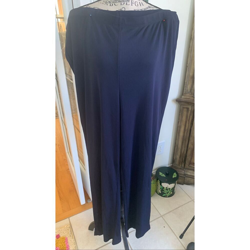 Carla Ferroni navy blue acetate and viscose blend leggings in size XXL